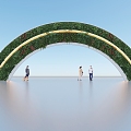 Modern Arch Plant Wall 3d model