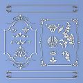 Detailed Ornamental Carved Designs With Floral Motifs Leaf Shapes Crown Elements And Decorative Frames