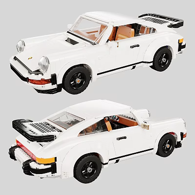 Electric Toy Building Blocks Porsche Sports Car Classic Convertible Design With Detailed Interior 3d model