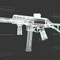 Tactical Assault Rifle With Scope Magazine Grip And Long Barrel Design