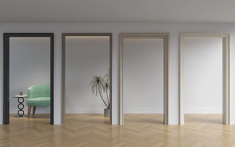 Modern door cover door opening pass cover French style door cover European style door cover 3d model