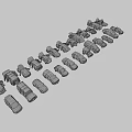 Colorful Toy Cars In Various Colors And Different Styles Arranged Together