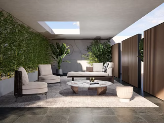 Modern Garden Villa Patio Terrace Garden 3d model