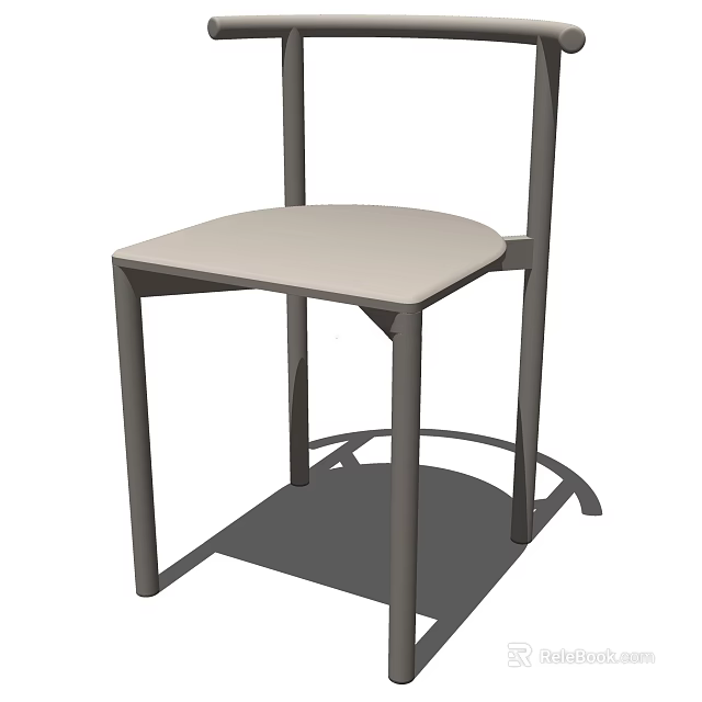 Modern Leisure Chair With Metal Frame And Light Comfortable Cushion 3d model 