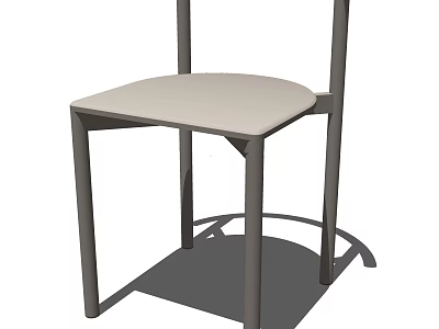 Modern Leisure Chair With Metal Frame And Light Comfortable Cushion 3d model