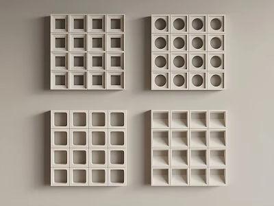 Decorative Floor Tiles With Square And Circular Hole Patterns For Modern Interior Decoration 3d model