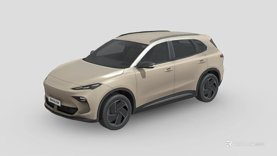 Modern Beige SUV Featuring Sleek Body Lines And Black Alloy Wheels 3d model 