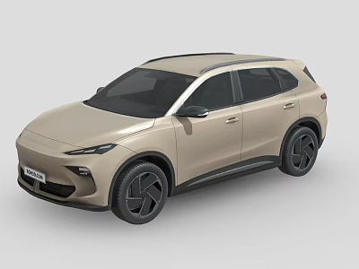 Modern Beige SUV Featuring Sleek Body Lines And Black Alloy Wheels 3d model