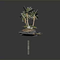 Decorative Living Accessory Palm Tree 3D Model With YASAN YAGHTING HALL And Gray Background