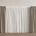 Elegant Two Tone Curtains With Beige Side Panels And White Central Flowy Fabric Interior