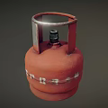 Red Propane Gas Cylinder With Metal Valve And Safety Ring