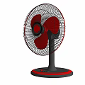 Black And Red Air Cooler Fan With Stand Design Grid Blades And Control Base