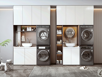 Modern washing machine cabinet 3d model