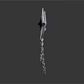 Silver Decorative Weapon with Star Diamond Shaped Design Connected via Metal Chain and Arrow Part