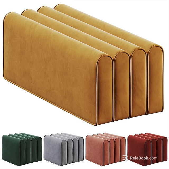 Modern Leather Sofa Bench with Multiple Colors Upholstered Design For Living Room 3d model