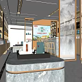Specialty Store Interior With Modern Display Shelves Counter And Product Displays
