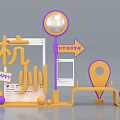 Commercial Display Equipment for Hangzhou Holiday Shopping Season with Mobile Phone Map Marker and Signage