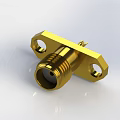 Yellow Metal Connectors With Square And Circular Mounting Hardware Components