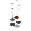 Modern Disc Shaped Pendant Lights In Red Gray Black White With Sleek Design 3d model