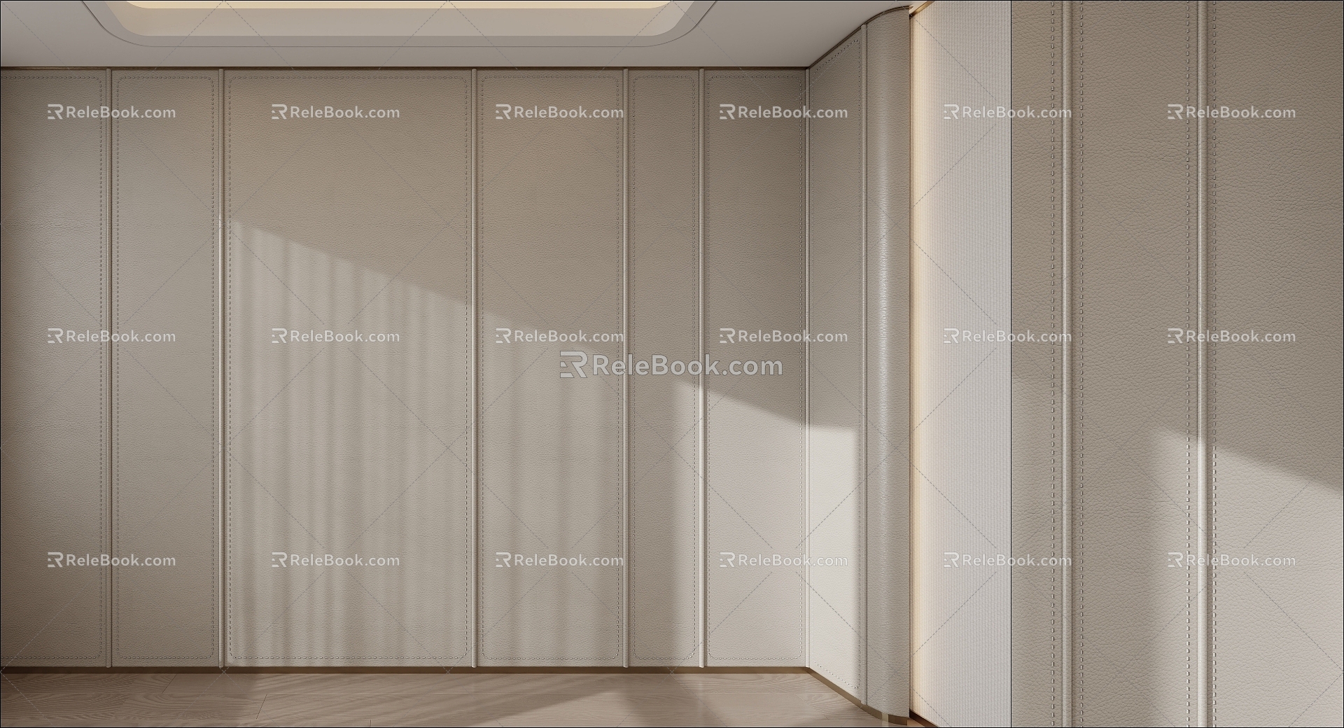 Leather hard wall panel background 3d model