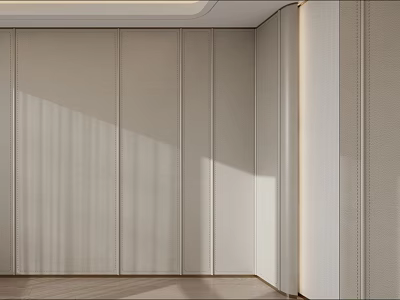 Modern Luxurious Bedroom Accent Wall With Upholstered Panels And Stitched Details 3d model