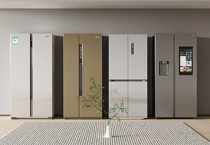 Modern Refrigerator Smart Double Door Refrigerator Internet Celebrity Embedded Refrigerator 3d model