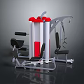 Multi Functional Home Gym Fitness Equipment With Red White Design And Adjustable Seats
