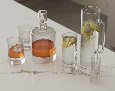 Modern Glassware Beverage 3d model