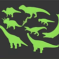 Different Dinosaur Toy Models Featuring T-Rex Triceratops Brachiosaurus And Stegosaurus 3d model