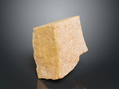High Quality Natural Stone Block With Wooden Texture And Rough Organic Surface 3d model