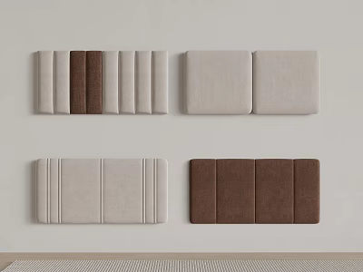 Upholstered Panels In Neutral Tones For Wall Decor 3d model