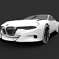 White BMW Concept Sports Car With Streamlined Body And Sleek Exterior Design