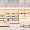 Modern Beauty Salon Interior With Product Shelves Service Counter And White Chairs