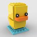 Lego toy little yellow duck Q version doll hand 3d model