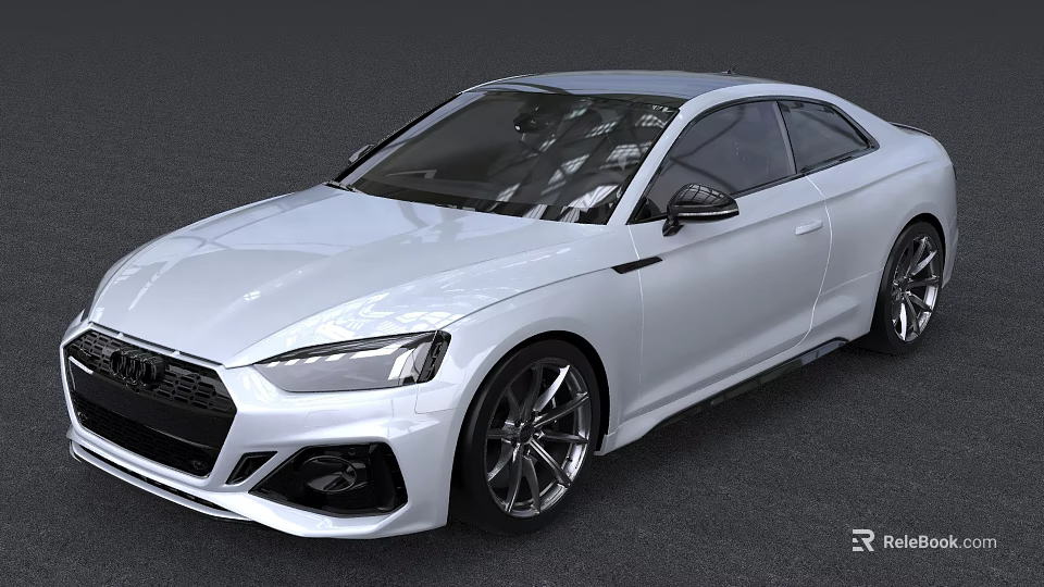 White Sporty Coupe Car With Sleek Exterior Design And Modern Alloy Wheels 3d model 