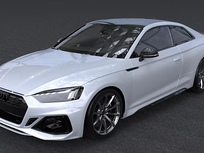 White Sporty Coupe Car With Sleek Exterior Design And Modern Alloy Wheels 3d model