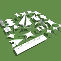 Modern Tensile Membrane Architectural Structure With White Units For Outdoor Landscape Design