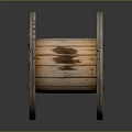 Vintage Wooden Spool Design With Natural Wood Grain And Metal Nails