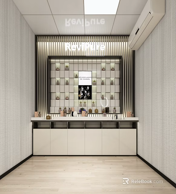 Elegant Public Office Area Interior With Light Luxury Design And Modern Furniture 3d model 