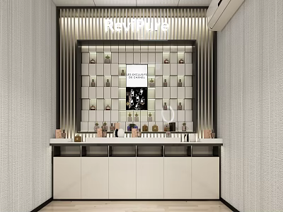 Elegant Public Office Area Interior With Light Luxury Design And Modern Furniture 3d model