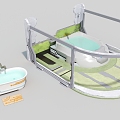 Bathtub Space Bathtub Industrial Hard Surface 3d model