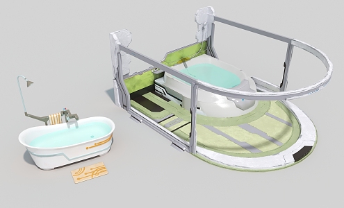 Bathtub Space Bathtub Industrial Hard Surface 3d model