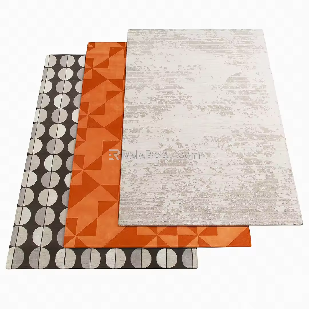 Modern Carpet Square Carpet Geometric Pattern Carpet 3d model