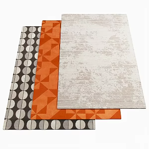 Modern Carpet Square Carpet Geometric Pattern Carpet 3d model