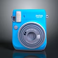 Blue Instax Instant Camera Electronic Appliance With Built In Flash And Round Lens