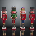 Kids Four Colorful Nutcracker Dolls Standing With Festive Uniforms And Crowns