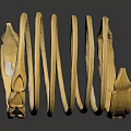 Golden Spiral Sculpture with Multiple Curved Metal Rings Shiny Surface and Unique Wavy Edges Design