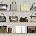Stylish Handbags Display On Shelves With Various Styles Colors Materials And Patterns