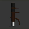 Stylish Wooden Structural Component With Metal Base Metal Rings And Side Handles