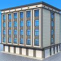 Multi-storey European-style Architecture With Decorative Windows Ornate Facade And Classical Design Elements 3d model